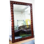 MIRROR, vintage style, of large proportions in a burr wood frame, 245cm x 155cm.