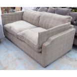 BEN WHISTLER ROCKALL SOFA, checked grey finish, 200cm W (comes with original invoice).