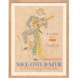 JEAN COCTEAU 'Nice Cote D'Azur', original lithograph poster, signed in the plate,