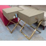 BEDSIDE TABLES, a pair,