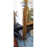 STANDARD LAMP, vintage French marked Brevet, 180cm H.