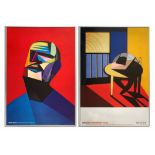 ADAM NEATE, a pair of open edition poster prints, 2015, one hand signed in pen, 70cm x 50cm, framed.