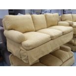 KINGCOME SOFA, three seater, in gold upholstery, 225cm W.