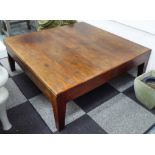 LOW TABLE, square elm, 118cm square.