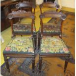 DINING CHAIRS, a set of four, George IV rosewood framed,