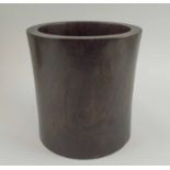 A GOOD CHINESE ZITAN BRUSH POT BITONG, 19th/20th century, 18cm H x 18cm D.