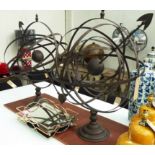 ARMILLARY SPHERES, a set of two, in the English Country House inspired style, 90cm H.