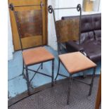ORANGERY DINING CHAIRS, a set of eight, vintage French style worked metal finish, 118cm cm H.