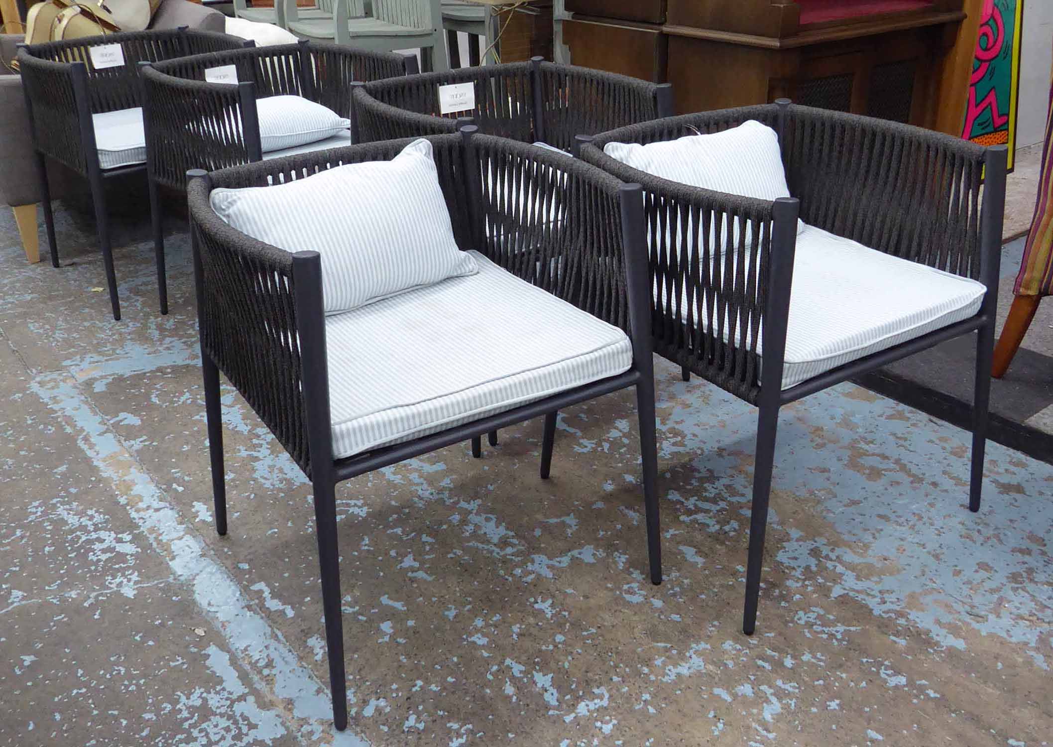 UNOPIUINCE COLLECTION CHAIRS, a set of six, 73cm H.