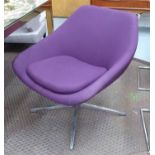 ALLERMUIR OPEN LOUNGE CHAIR, in purple upholstery on base.