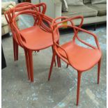 KARTELL MASTERS CHAIRS, a set of four, by Phillipe Starck, 83cm H.
