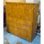 SECRETAIRE, Swedish Biedermeier, satin and karelianbirch,