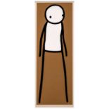 STIK 'Walk', brown screenprint over red, artist proof 1/2,