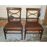 DINING CHAIRS, a set of six, Regency mahogany framed,