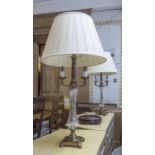 PETER MARTIN TABLE LAMPS, a pair, with pleated shades, 80cm H.