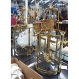 HALL LANTERNS, a pair, French provincial style gilt finish, 82cm Drop.