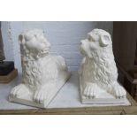 LUNEVILLE ST-ELEMENT LIONS, a pair, 40cm H x 22cm W x 46cm L.