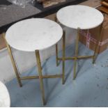 SIDE TABLES, a pair, 1950's French inspired style, 44cm diam. x 63.5cm H.