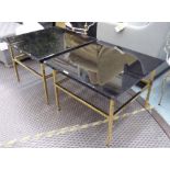 SIDE TABLES, a pair, 1950's French style gilt finish, 51cm H.