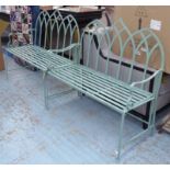 GARDEN BENCHES, a pair, Regency style, 104cm W.