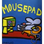 MARCOART (American Pop Artist) 'Mousepad', oil on canvas, created for Greenpeace, signed lower left,