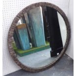 PORTA ROMANA TREVOSE MIRROR, cast composite in burnt silver finish, 80cm diam.