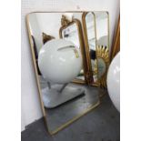 MIRRORS, a pair, 1950's French inspired gilt finish, 120cm x 80cm.