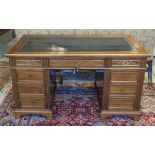 PEDESTAL DESK, circa 1880,