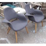 VITRA ORGANIC CHAIRS, a pair, in grey felt.