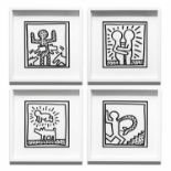 KEITH HARING, a set of four 1982 lithographs, edition of 2000,