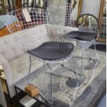 BERTOIA STYLE SIDE CHAIRS, a set of four, after Harry Bertoia, 80cm H.