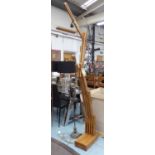 FLOOR LAMP, wooden adjustable, approx 230cm H.