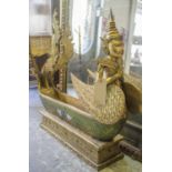 BARGE, Thai giltwood with glass set decoration, 94cm H x 107cm x 43cm.