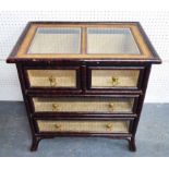 MAITLAND SMITH CHEST, tortoiseshelled bamboo, vintage mid century, 62cm H.