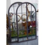ORANGERY MIRRORS, a pair, French provincial inspired design, 170cm x 90cm.