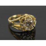 A BRILLIANT CUT DIAMOND SINGLE STONE RING, weighing approx 2.