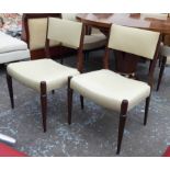 DINING CHAIRS, a set of six, vintage 1950's Italian, with cream back and seats.