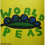 MARCOART (American Pop Artist) 'World Peas', oil on canvas, created for Greenpeace,