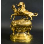 A REGNECY GILT ORMOLU INKSTAND, 26cm approx.