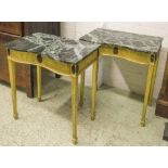 CONSOLE TABLES, a pair,