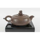 CHINESE YIXING STONEWARE TEAPOT.