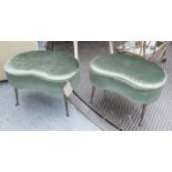 STOOLS, a pair, 1950's Italian with brass legs,