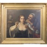 MANNER OF CARLO SARACENI 'Judith Wearing a String of Pearls Accompanied by an Attendant Holding a