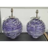 GLASS TABLE LAMPS, a set of two, William Yeoward Nerys, 42cm and 44cm H.
