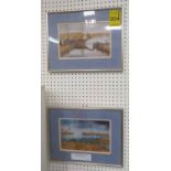 HEINRICH WEISSENBAUM 'Danish Harbour Views', a pair of watercolours, signed, 18cm x 26cm each,