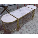 DRINKS TABLES, a set of three, 1950's French inspired design, 45cm H.