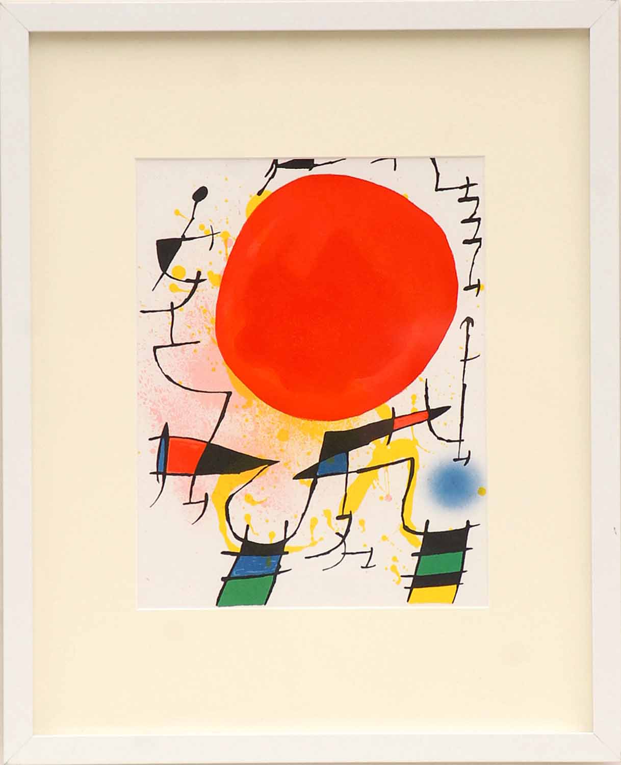 JOAN MIRO 'The sun', lithograph in colours 1972, printed by Mourlot, Cramer 160/3, 30cm x 35cm,