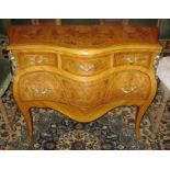 BOMBE COMMODE, Louis XV style burr elm,