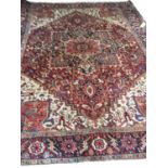 HERIZ CARPET, antique Persian 380cm x 294cm,