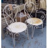 GARDEN CHAIRS, 1950's/60's French, a pair, 95cm H.